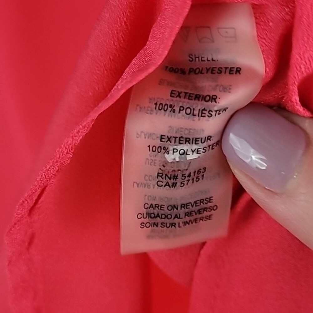 Calvin Klein Coral Long Sleeve V-neck Top. Size Medium - Picture 10 of 10